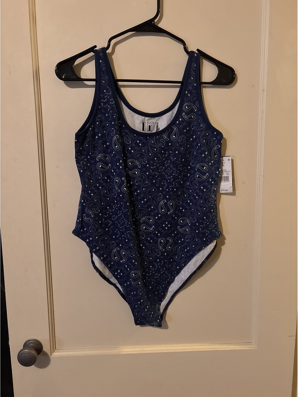 IML Blue Paisley Print One-Piece Swimsuit Large
